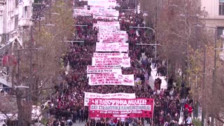 Greek students protest against education bill