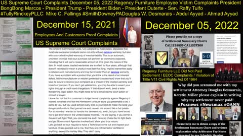 Smith Downey PA Douglas W. Desmarais Esq Baltimore Maryland - Here Another Person Complaints About Regency Furniture LLC Corporate Office Headquarters Abdul Ayyad - Ahmad Ayyad - US Supreme Court Complaints - Employee Victim Settlement Never Paid - DCBAR