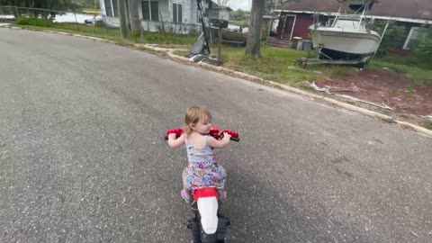 23 month old GIRL riding dirt bike