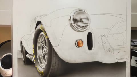 Shelby cobra airbrush rendering