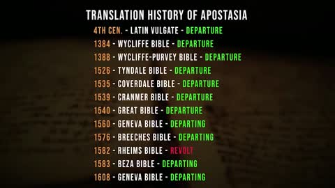 Departure or Falling Away? The Translations of the Word Apostasia