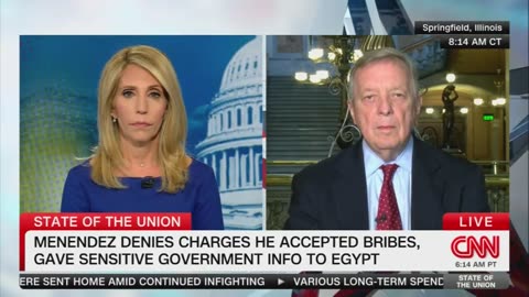 Durbin on CNN won't call for Menendez's resignation