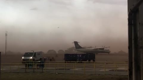 Strong Storm Rocks Brazil Airport