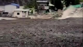 MASSIVE landslide due to heavy rain in the mountains.