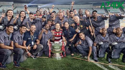 Flamengo Captain Invites Stadium Cleaners To Celebrate Copa do Brasil Win