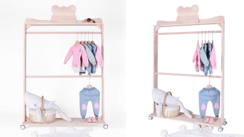 Bear King Kids Wardrobe with Wheels House Clothes Rack #wardrobe