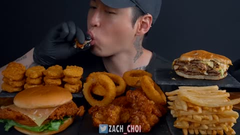 ASMR MUKBANG | Fast Food, Big Mac, Chicken Nuggets, Onion Rings, Chicken Sandwich, Wings, Fries