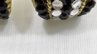 Handmade Unique 1” Clip On Earrings with Swarovski Crystal, Swarovski Jet