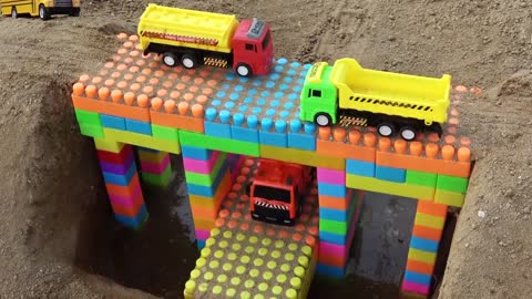 Bridge Construction Vehicles, Fire Truck, Dump Truck Toys