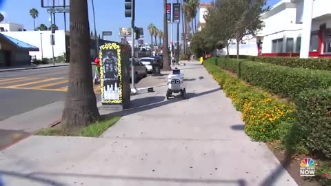 Skynet Fights Back: Food Delivery Robot Drives Through LA Crime Scene