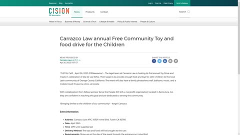 Carrazco Law Annual Toy and Food Drive in Tustin, CA on April 28, 2023