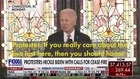 Protesters demand Biden Support 'ceasefire' and interrupt church address #shorts