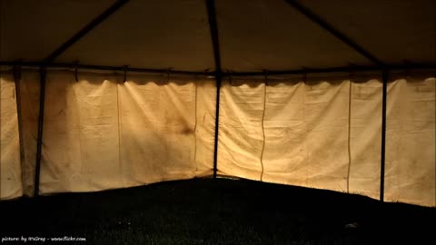 Rain on a tent