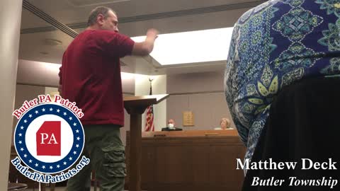 Butler County Commissioners Meeting - Public Comments Matthew Deck 102721