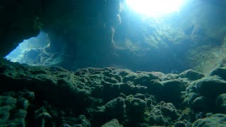 Diving in cave