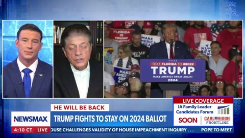 Judge Napolitano calls out the absurdity of trying to remove former PDJ Trump from the ballot.