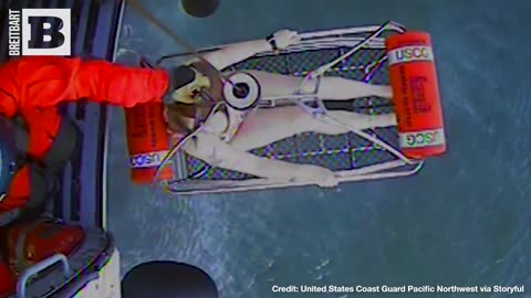 A video released by the United States Coast Guard Pacific Northwest shows a crew air-lifting