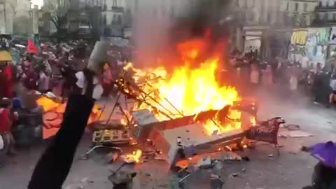 Huge protests today in Paris