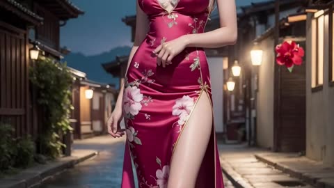 A modified cheongsam of Chinese style