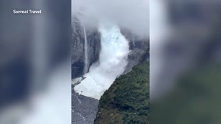 Mountain glacier in Chile's Patagonia collapses