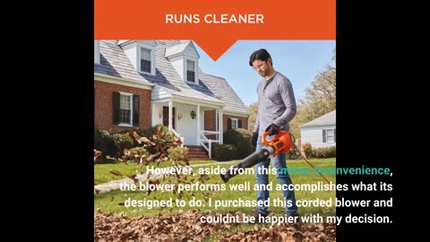 View Remarks: BLACK+DECKER Leaf Blower, Axial, 9-Amp (BEBL750)