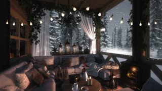 Soothing Music -Snowy Haven: A Cozy Patio Retreat