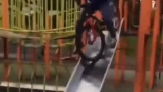 Bike Ride Down The Slide Challenge