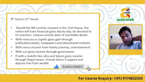 9th Lord in 11th House in Astrology | 9वें भाव का मालिक ग्यारहवें भाव में | 9th Lord in 11th House