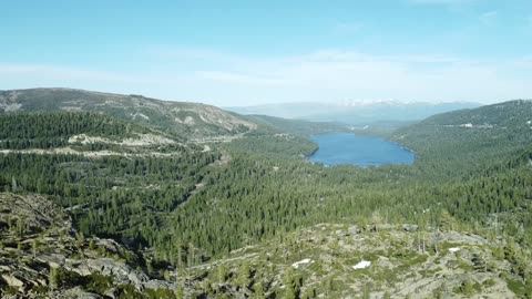 Drone video over Donner lake #donnerlake