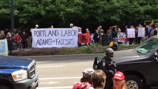 June 4 2017 Portland 1.10 Antifa 'Racists! Murderers! Fascists out of Portland!'