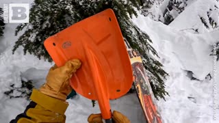 ABSOLUTELY MUST WATCH!! Skier Stumbles Over Snowboarder BURIED IN SNOW, SAVES HIS LIFE