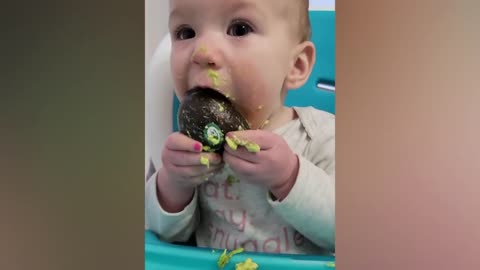 Try Not To Laugh : Baby Eating Fruit For The First Time | Funny baby video-15