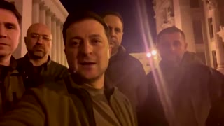 'We are here' -defiant Zelenskiy on the streets of Kyiv