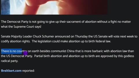 Schumer Pushing FULL TERM Abortions