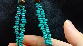 Natural turquoise and red spiny oyster beads gemstone necklace full strand 16inch02