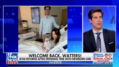 Greg Gutfeld Jokes About Tucker Carlson While Welcoming Jesse Watters Back From Paternity Leave