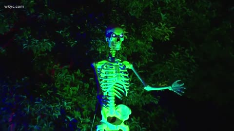 Creepy Halloween decorations: Massive skeletons take over Brook Park home