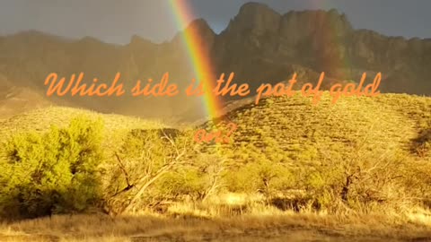 Desert mountain rainbow