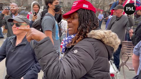 A Trump supporter GOES OFF on some anti-Trump protesters