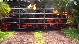 Dramatic timelapse footage shows lava engulfing car in Hawaii