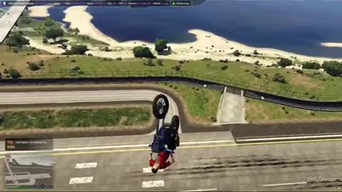 JumpingOverTheMilitary Base...UsingaDirtBike.. GTAO...