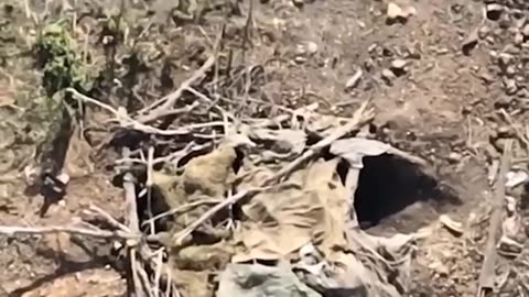 FPV drone of the AKHMAT special forces hit a Ukrainian dugout