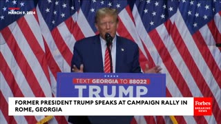 Trump Makes Crowd Laugh Doing Impression Of Biden Getting Off A Stage At Georgia Rally