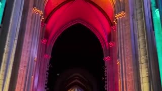 Cathedral of St John the Divine in New York city lights itself up for 'pride month' 🏳️‍🌈