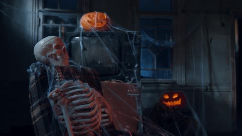 Creepy Halloween Scene Free 4K Scary Decorations Footage (Free Stock Video)