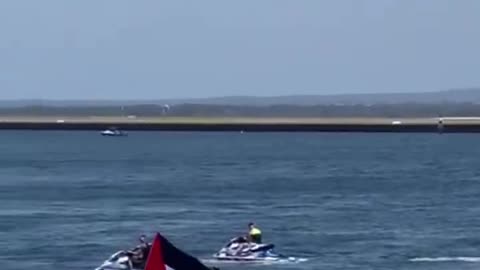 Protesting Israeli ZIM shipping line at Port Botany, Australia