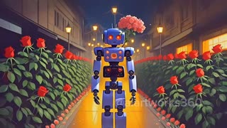 AI-Generated Video: Robots who love roses