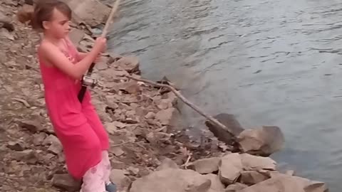 Rally Catches A Catfish Bigger Than Her