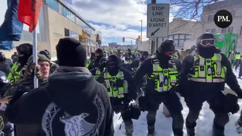 COP hits innocent protester with butt of their gun!