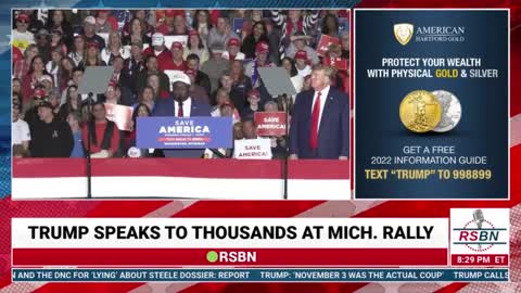John Gibbs remarks on-stage with President Trump at Washington, Michigan Rally - 4-2-2022